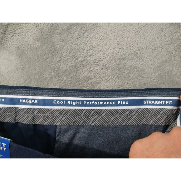 Haggar Pants Mens 34x29 Navy Blue Straight Fit Cool Right Performance Flex Golf - Picture 11 of 12